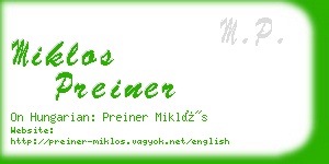miklos preiner business card